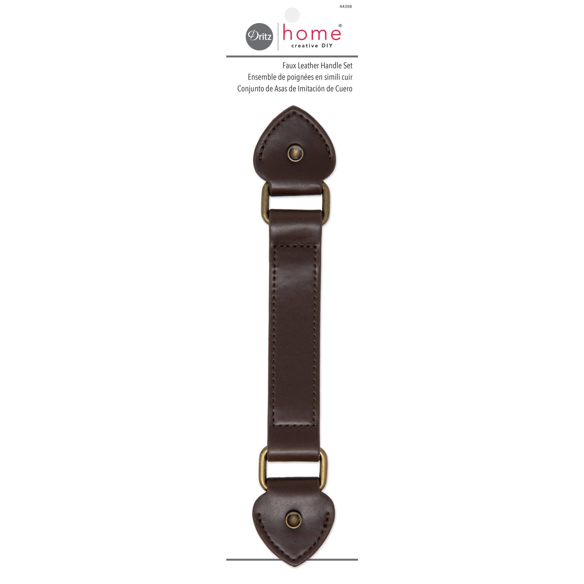 Dritz Home® Dark Brown Faux Leather Handle Set